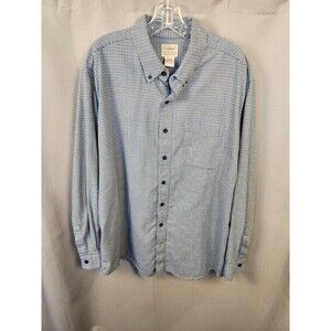 GUC LL Bean XL Long Sleeve Button Down Blue Black‎ Green Houndstooth 298276